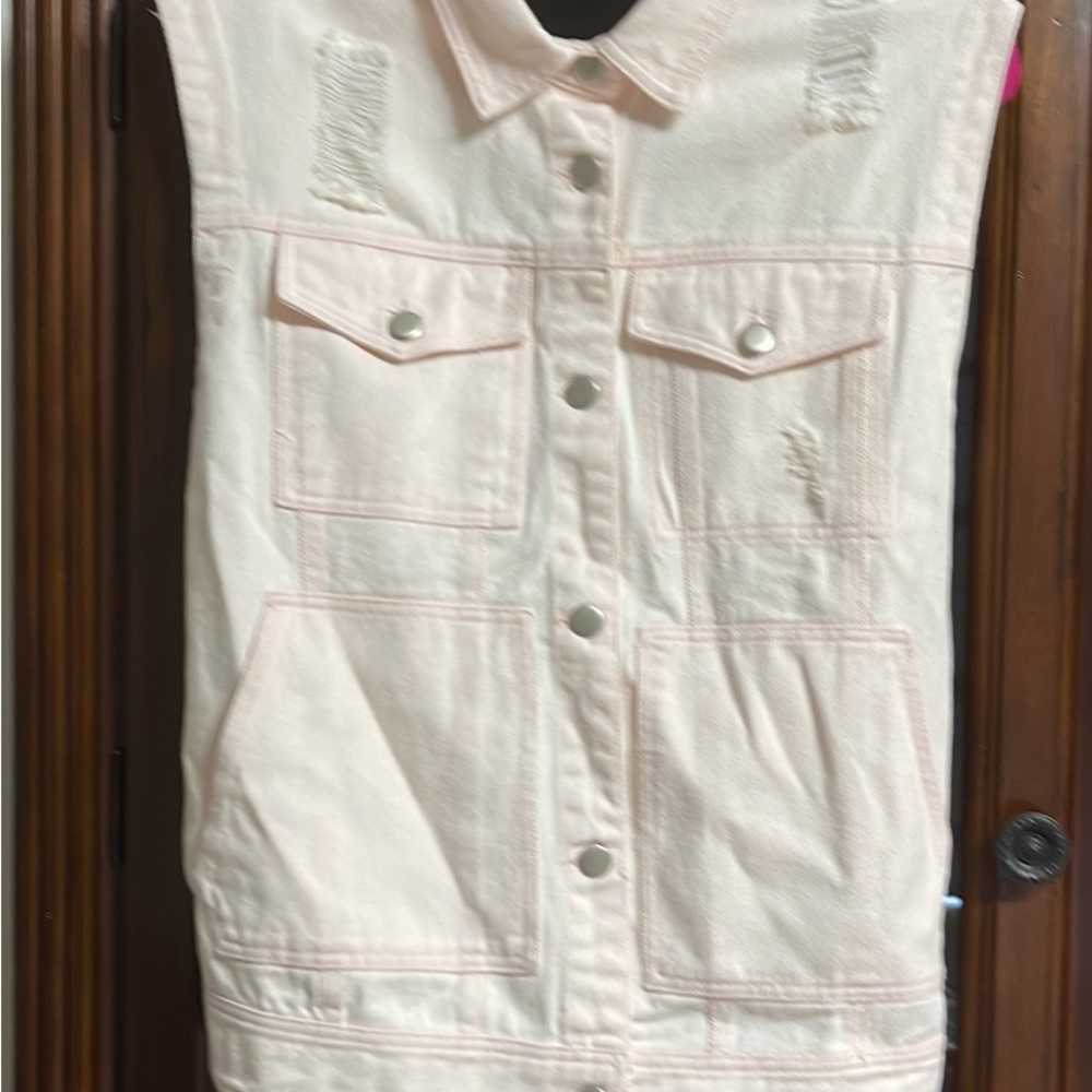 Pink Denim Vest